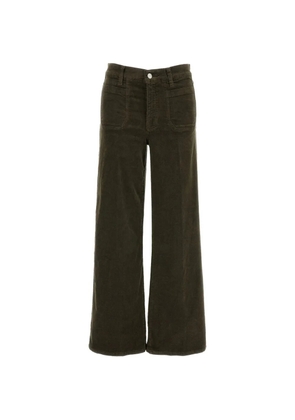 FRAME corduroy-texture palazzo pants - Green