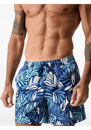 Marc O'Polo leaf-print swim shorts - Blue