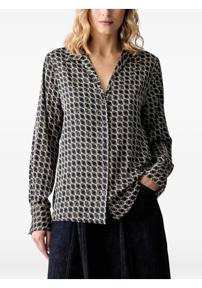 GUESS USA monogram-print long-sleeve shirt - Black