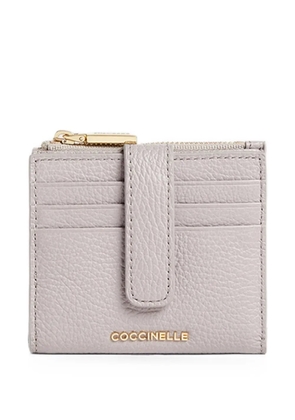 Coccinelle medium logo-plaque grained-leather wallet - Grey