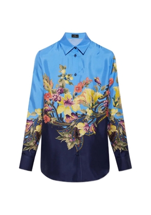 ETRO floral-print silk shirt - Blue