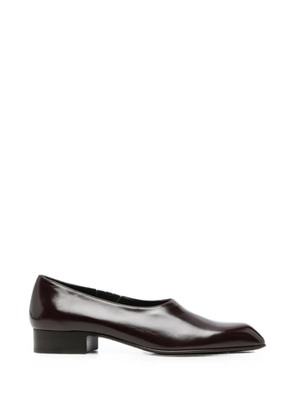 KHAITE leather square-toe loafers - Red