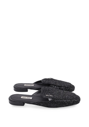 Miu Miu Pre-Owned glittered leather mules - Black