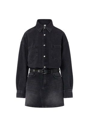 LIU JO short denim dress with belt - Black