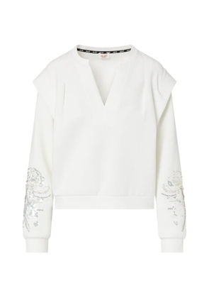LIU JO sweatshirt with jewel embroidery - White