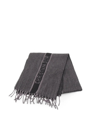 Christian Dior Pre-Owned logo-print scarf - Grey