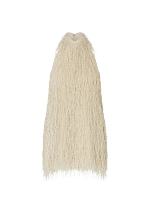 LIU JO short dress with frayed fabric - Neutrals