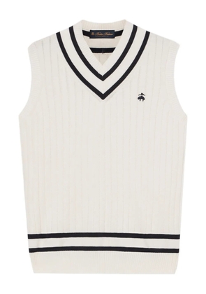 Brooks Brothers logo-embroidered vest - White