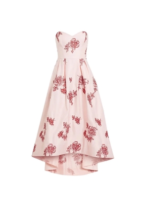 Marchesa Notte strapless embroidered maxi dress - Pink