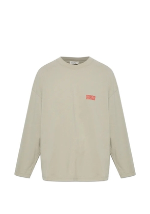 American Vintage logo-print long-sleeve sweatshirt - Neutrals