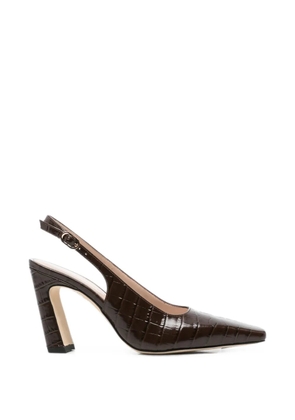 Stuart Weitzman croc-effect slingback pumps - Brown