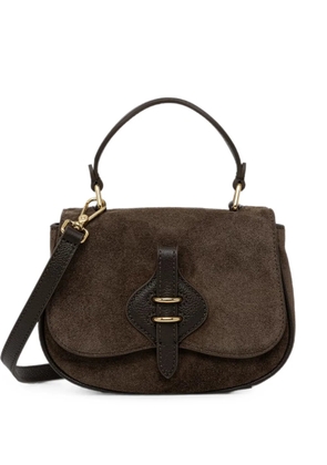Coccinelle suede-panelled leather shoulder bag - Brown