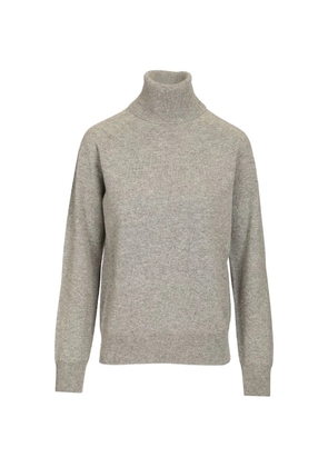 Emporio Armani logo-embroidered roll-neck sweater - Grey