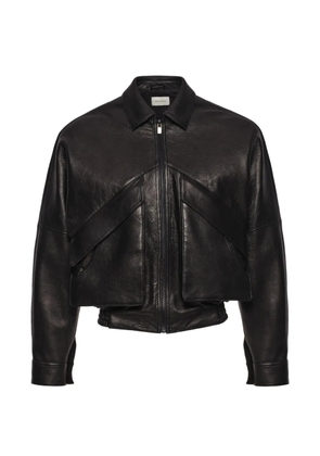 Magda Butrym zip-up leather jacket - Black