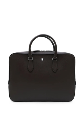 Montblanc crosshatch-leather briefcase - Brown