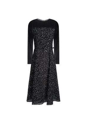 Oscar de la Renta belted fil-coupé dress - Black