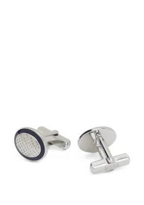 BOSS logo-engraved enamel cufflinks - Blue