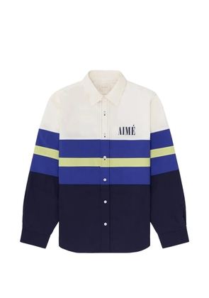 Aimé Leon Dore colorblock logo-print shirt - Blue