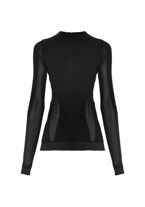 The Attico sheer-panelled long-sleeve top - Black