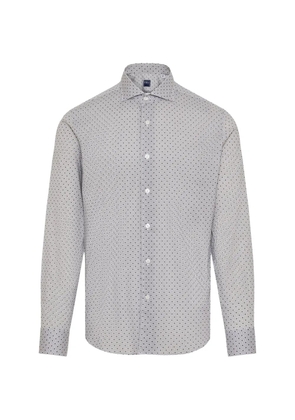 Fedeli geometric-print long-sleeve shirt - White