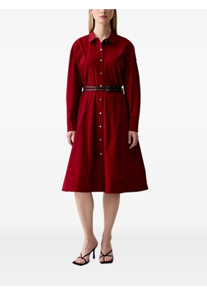 DKNY belted button-down midi shirt dress - Red