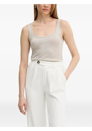 GUESS USA metallic-effect scoop-neck tank top - White