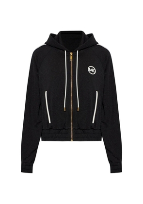 Michael Michael Kors logo-embroidered zip-up hoodie - Black