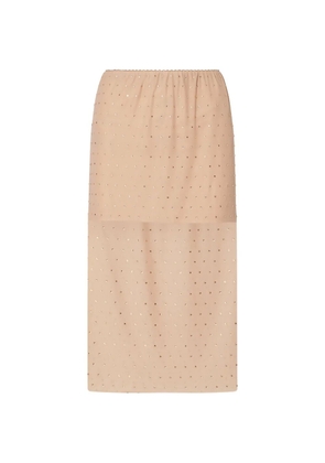LIU JO embroidered tulle midi skirt - Neutrals
