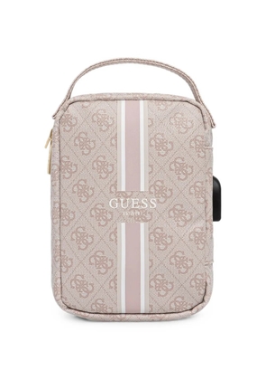 GUESS USA monogram-print logo-stripe bag - Neutrals