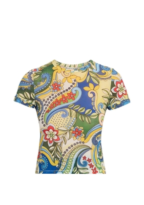 alice + olivia Tess paisley-print T-shirt - Yellow