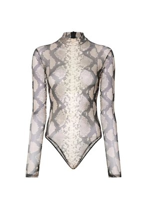 LAPOINTE snake-print mock-neck bodysuit - Neutrals