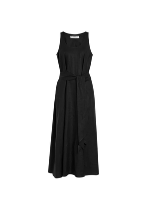 Another Tomorrow belted midi dress - Black
