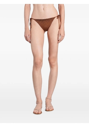MC2 Saint Barth rhinestone-embellished side-tie bikini bottoms - Brown