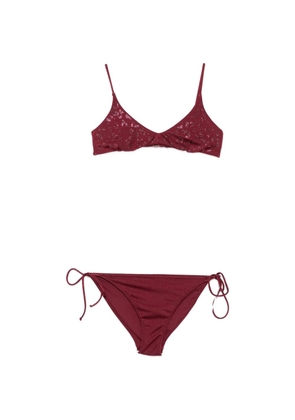 MC2 Saint Barth Virgo sequin-embellished side-tie bikini - Red