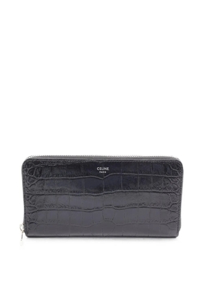 Celine Pre-Owned 2010s croc-embossed long wallet - Black