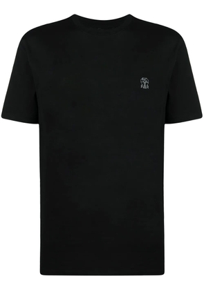 Brunello Cucinelli logo-print cotton T-shirt - Black