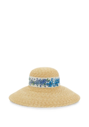 Ferragamo floral-print silk-trim hat - Neutrals