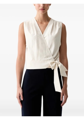 Sisley wrap-design sleeveless top - Neutrals