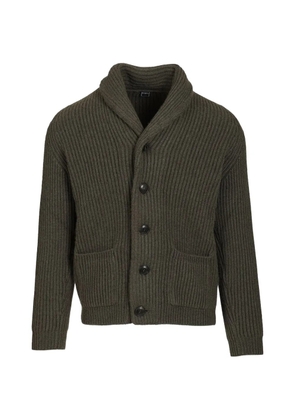 Fedeli ribbed shawl-collar cardigan - Green