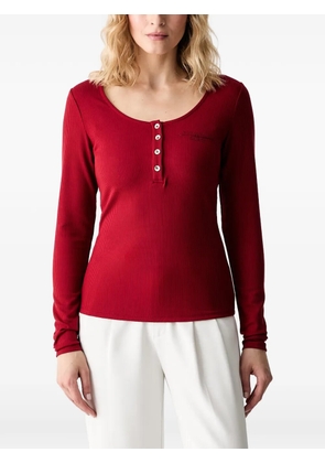 GUESS USA ribbed-knit long-sleeve T-shirt - Red