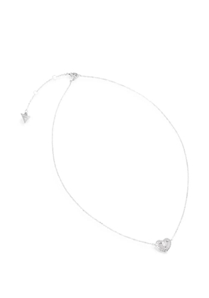 GUESS USA crystal-embellished heart-pendant necklace - Silver