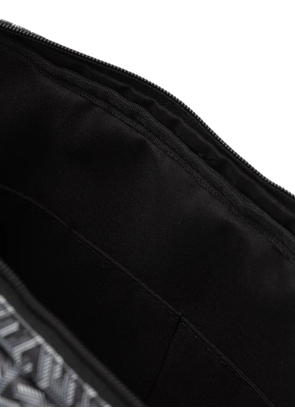 GUESS USA geometric-pattern logo-patch laptop bag - Grey