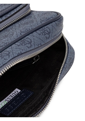 GUESS USA logo-monogram zip-pocket belt bag - Blue