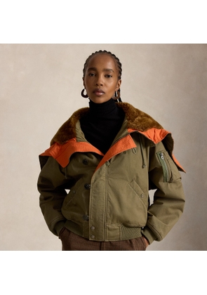 Shearling-Hood Flight Jacket