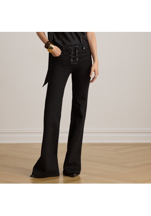 Lace-Up High-Rise Flare Jeans