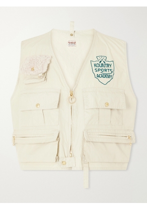 KAPITAL - Cropped Cotton-Blend Poplin Vest - Men - Neutrals - 3