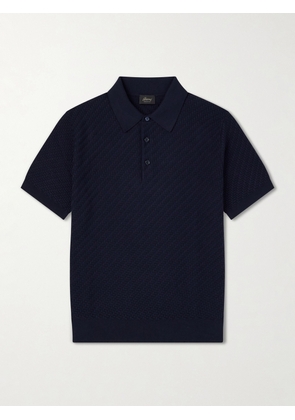 Brioni - Cotton, Silk and Cashmere-Blend Polo Shirt - Men - Blue - IT 46