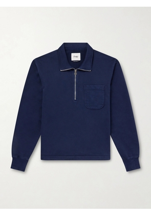 Drake's - Cotton-Jersey Half-Zip Sweatshirt - Men - Blue - S