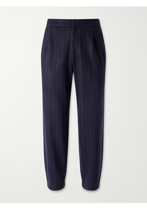 SEASE - Tapered Pinstriped Wool-Blend Trousers - Men - Blue - S