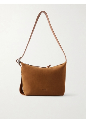 LOEWE - Loop Medium Logo-Debossed Leather Messenger Bag - Men - Brown